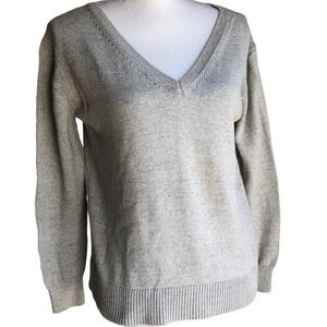 Everlane Grey V-neck Cotton Sweater XS, a little too boxy for my frame.